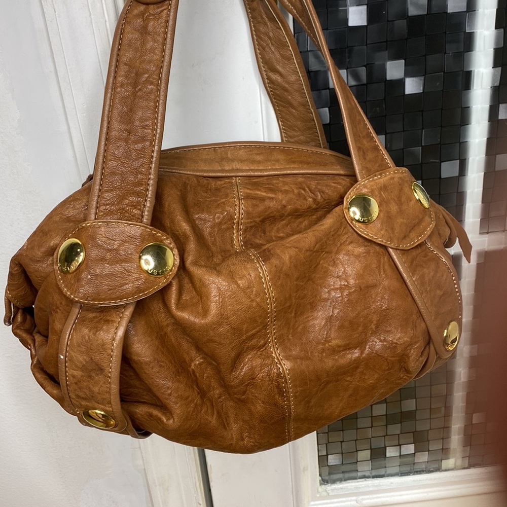 💕 Gustto Baca vintage brown Italian soft leather large satchel $690 💕 - Picture 3 of 16